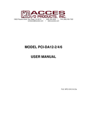 Acces I/O products PCI-DA12-2 User Manual