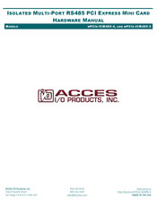 Acces I/O Products mPCIe-ICM485 Series Hardware Manual