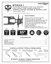 B-Tech mountlogic BT8221 Installation Manual & Parts List
