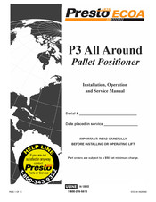 U-Line Presto Lifts P3 All Around Installation, Operation And Service Manual