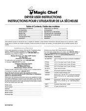 Magic Chef HGD4300TQ0 User Instructions