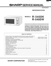 Sharp R-540DK Service Manual