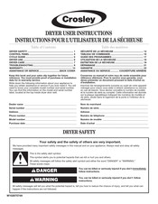 Crosley CEDS832VQ1 User Instructions