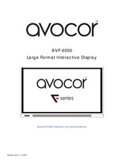 Avocor F Series Installation And Operation Manual