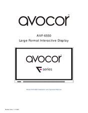 AVOCOR AVF-6550 Installation And Operation Manual