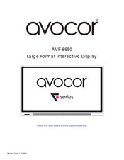 Avocor AVF-8650 Installation And Operation Manual