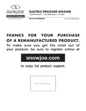 SNOWJOE SUNJOE SPX200E-RM Operator's Manual
