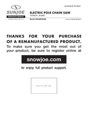 SNOWJOE SUNJOE SWJ803E-RM Operator's Manual