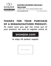 SNOWJOE SUNJOE SBJ606E-GA-RM Operator's Manual
