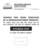 SNOWJOE iON18SB-PRO-RM Operator's Manual