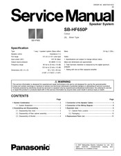 Panasonic SB-HF650 Service Manual
