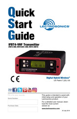 Lectrosonics IFBT4/E01-VHF Quick Start Manual