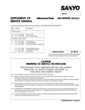 Sanyo EM-P672WS Supplement Of Service Manual