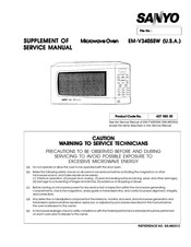 Sanyo 437 550 00 Supplement Of Service Manual
