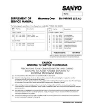 Sanyo EM-P495WS Supplement Of Service Manual