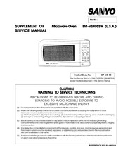 Sanyo 437 540 00 Supplement Of Service Manual