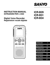 Sanyo ICR-B29 Instruction Manual