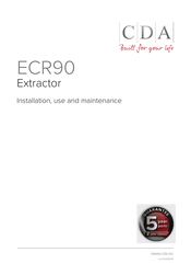 CDA ECR90 Installation, Use And Maintenance Manual