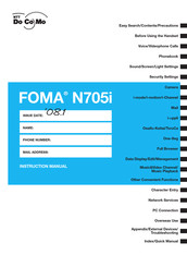 NTT docomo FOMA N705i Instruction Manual