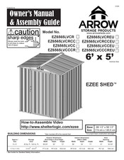 Arrow Storage Products EZEE Shed EZ6565LVCCEU Owner's Manual & Assembly Manual
