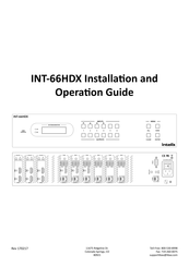 LIBERTY AV SOLUTIONS intelix INT-66HDX Installation And Operation Manual