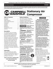 Campbell Hausfeld VT636600 Operating Instructions Manual