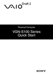 Sony VAIO PCG6C1L Quick Start Manual