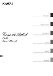 Kawai Concert Artist CA 58 W Owner's Manual