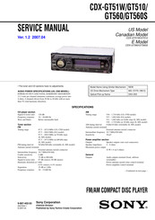 Sony CDX-GT560C Service Manual