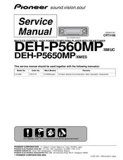 Pioneer DEH-P560MP/XM Service Manual