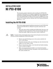 NI PXI-8108 Installation Manual