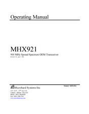 Microhard Systems MHX921 Operating Manual