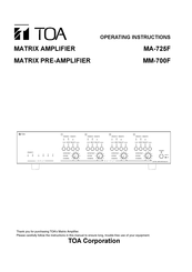 Toa MM-700F Operating Instructions Manual
