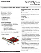 Startech.com PEXUSB311A1C Instruction Manual