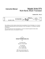 Cross Technologies 3116-T71 Instruction Manual