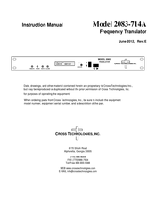 Cross Technologies 2083-714A Instruction Manual