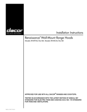 Dacor RNHE30 Installation Instructions Manual