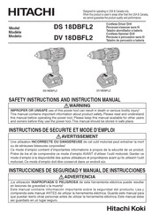 Hitachi KC18DBFL2S Safety Instructions And Instruction Manual