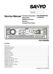 Sanyo FXD-RS60RM Service Manual