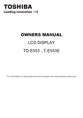Toshiba T-E553E Owner's Manual