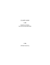Classe Audio C-501 Owner's Manual