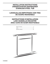 KitchenAid KDFE104DSS5 Installation Instructions Manual