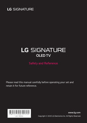 LG SIGNATURE OLED77ZXPTA.ATRZ Safety And Reference