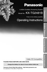Panasonic KX-TG2481B Operating Instructions Manual