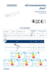 Monzana Gore MZCL10 Manual