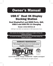 Tripp Lite U442-DOCK21-B Owner's Manual