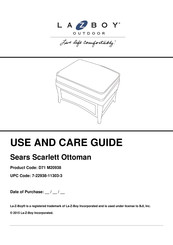 LAZBOY Sears Scarlett Ottoman Use And Care Manual