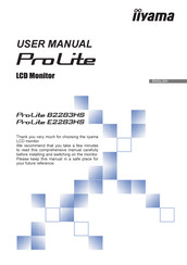 Iiyama ProLite B2283HS-B5 User Manual
