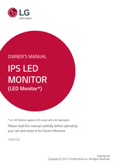 LG 27HJ712C Owner's Manual