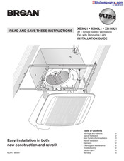 Broan XB50L1 Installation Manual